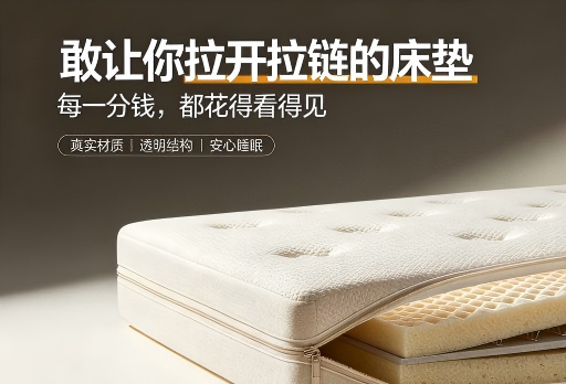 床垫一定要有拉链吗？一张敢让你拉开拉链的床垫，才是真正对得起你每一分钱的好床垫。-大发宝家居